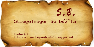 Stiegelmayer Borbála névjegykártya