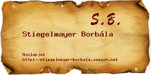 Stiegelmayer Borbála névjegykártya
